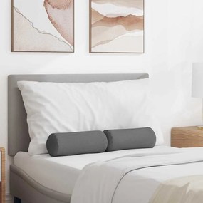vidaXL Almofadas de Apoio 2 pcs Cinza Escuro Ø 15 x 40 cm tecido