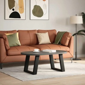 Pés para mesa de centro em formato de U, 2 peças, preto, 50x(42-43) cm