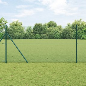 vidaXL Cerca de Malha Soldada com 13 Postes Verde 1x100 m Aço