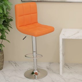 vidaXL Banco de bar couro artificial laranja