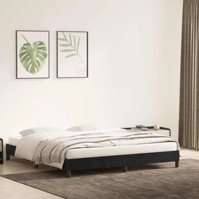 Estrutura de cama sem colchão 200x210 cm veludo preto