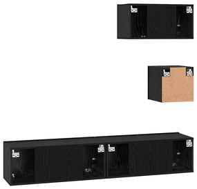 Conjunto de móvel de TV 4 pcs Carvalho preto 80 x 30 x 30 cm