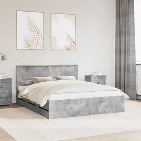 vidaXL Estrutura da Cama Cinzento 160 x 200 cm Madeira de Engenharia