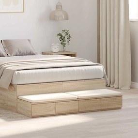vidaXL Gavetas para Cama Carvalho de Sonoma 120x36,5x16,5 cm Madeira Engenheirada