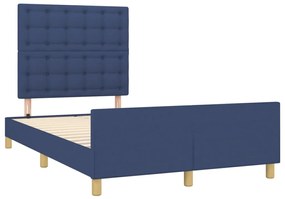 Estrutura de cama sem colchão 120x190 cm tecido azul