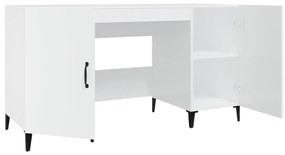 Secretária 140x50x75 cm derivados de madeira branco brilhante