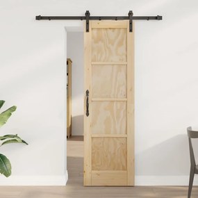 Porta Deslizante com Conjunto de Ferragens 61x198.5 cm Madeira Maciça