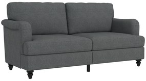 HOMCOM Sofá de 2 Lugares Estofado em Linho Sintético com Pés de Madeira de Borracha Carga Máx. 300kg 180x82x73cm Cinza Escuro | Aosom Portugal