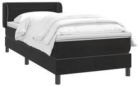 Cama com molas/colchão 80x220 cm veludo preto