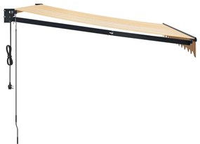 Toldo retrátil automático 3x2,5 m amarelo e branco