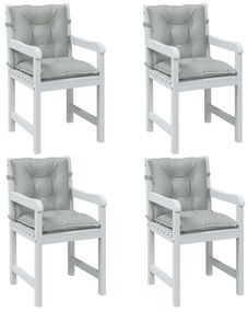 vidaXL Almofadões lombares cadeiras 4pcs mesclado tecido cinza-claro