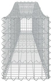 Cestos gabião arqueados 6 pcs 400x30x40/60 cm ferro galvanizado