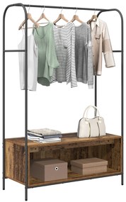 Cabide com Prateleiras Madeira Antiga 100x44x160 cm