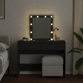 Toucador com luzes LED 100x40x130 cm preto