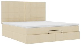 Estrutura de cama otomana com creme de colchão 180x200cm tecido