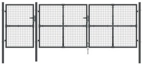 Portão de rede para jardim 400x175 cm aço galvanizado antracite