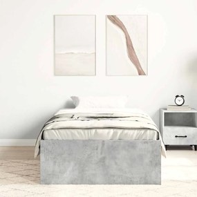 Estrutura de cama solteiro 75x190 cm cinzento cimento