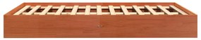Cama sem colchão 140x200 cm madeira pinho maciça castanho-mel
