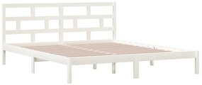 Estrutura de cama casal 135x190 cm madeira maciça branco