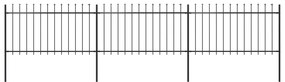 vidaXL Cerca de jardim com topo em forma de lança em aço 537x100 cm, preta