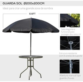 Conjunto de Refeição Shilla - 4 Cadeiras, 1 Mesa e 1 Guarda Sol