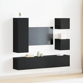 vidaXL Conjunto de Armário para TV 6 pcs Carvalho preto