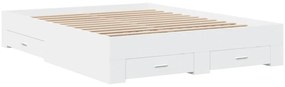Estrutura de cama c/ gavetas 140x200cm derivados madeira branco