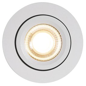 Foco embutido branco inclinável 8,2cm com LED regulável até IP54 ultra fino - Pupil Moderno