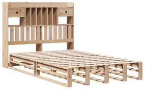 Cama com estante sem colchão 135x190 cm pinho maciço