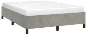Estrutura de cama sem colchão 140x200 cm veludo cinzento-claro
