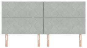 Cabeceira Design em Blocos de Diamante Cinza Claro 200 cm Veludo