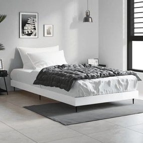 Estrutura cama 90x200 cm derivados de madeira branco brilhante