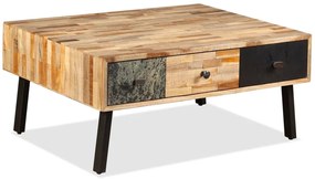 Mesa de centro teca maciça reciclada 90x65x40 cm