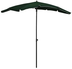 Guarda-sol de jardim com poste 200x130 cm verde