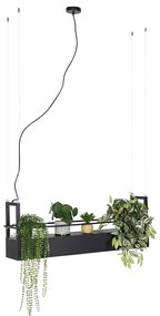 LED Candeeiro de suspensão inteligente preto com prateleira incl. 4 Wifi GU10 - Cage Rack Industrial