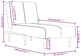 Chaise longue veludo preto