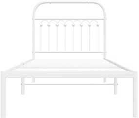 Estrutura de cama com cabeceira 90x190 cm metal branco