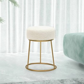 vidaXL Banqueta redonda velo branco