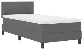 Cama Box Spring com Colchão Cinza Escuro 90x190 cm Tecido