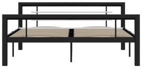 Estrutura de cama 140x200 cm metal preto e branco