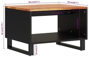 Mesa de centro 60x50x40 cm madeira de acácia maciça