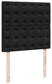 Cama com molas/colchão 100x200 cm veludo preto