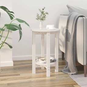 822358 vidaXL Mesa de centro Ø 40x60 cm madeira de pinho maciça branco