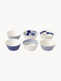 Taças de petiscos em porcelana Pacific Blue, 6 uni.