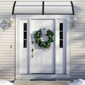 Toldo para janela ou porta 199 x 99 cm Proteção solar Chuva Neve Vento Toldo externo Cinzento