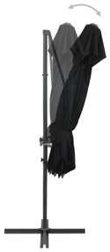 Guarda-sol de jardim cantilever c/ toldo duplo 250x250 cm preto