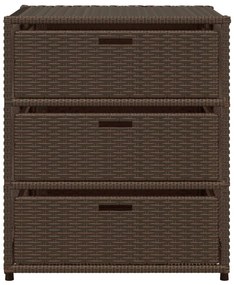 Armário de arrumação para jardim 55x59x69 cm vime PE castanho