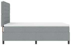 Cama Box Spring com Colchão Cinza Claro 140x200 cm Tecido