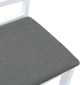 Cadeiras de jantar com almofadões 2 pcs madeira maciça branco