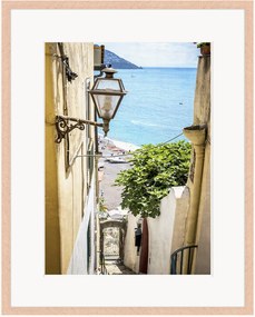 Impressão digital emoldurada Narrow Alley In Positano